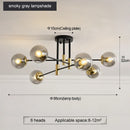 GobekUsa Black & Gold LED Round Ball Chandelier - Elegant Lighting Fixture for Home