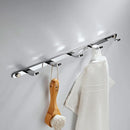 GobekUsa Brass 5-Hook Robe Rack in Black Gold for Wall Mount Towel & Clothes Storage