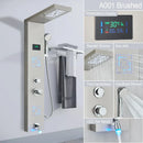 GobekUsa LED Light Shower Faucet System: Rainfall, Massage Jets, Waterfall Panel with Temperature Control