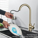 GobekUsa Gold Kitchen Faucet with Touch Sensor Control for Sensitive Mixer Experience