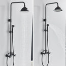 GobekUsa Dual Handle Black Shower Set Faucet with Rainfall Shower Mixer Tap
