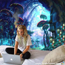 GobekUsa Dreamy Castle Mushroom Tapestry Psychedelic Wall Hanging Hippie Kids Decor