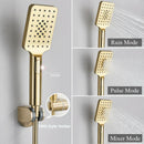 GobekUsa Brushed Gold Shower Faucet Mixer Set with Wall Mount Black Control Valve