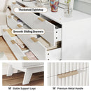 9-Drawer Solid Oak Dresser with Fluted Fronts & Gold Handles by EnvelorHome