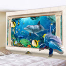 GobekUsa Dolphin Psychedelic Tapestry: Bohemian Underwater Wall Hanging for Home Decoration