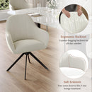 Velvet Swivel Dining Chairs, Set of 2 — Reclining Ergonomic Seats with Metal Legs