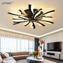 GobekUsa LED Ceiling Chandelier Lights for Living Room Bedroom Dining Study White Black