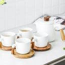 GobekUsa Japanese Style Ceramic Tea Pot Set with Wooden Handle | Heat-Resistant Borosilicate Glass