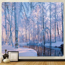 GobekUsa Christmas Snow Forest Tapestry: Bohemian Bedroom Wall Decoration