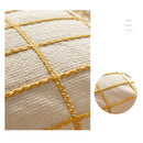 GobekUsa Cotton Woven Check Yellow Grey Ivory Cushion Cover for Home Living Room