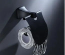 GobekUsa Aluminum Black Bathroom Hardware Set: Towel Holder, Paper Holder, Corner Shelf, Towel Rack, Toilet Brush Holder
