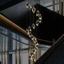 GobekUsa Crystal Loft Chandelier for Villa Duplex, Large Pendant Lighting for Stairwell