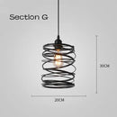 GobekUsa Cage Light Frame Pendant Industrial Single Head Black Nordic Creative Fixture