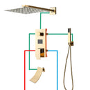 GobekUsa Gold Digital Display Shower System with Tub Spout