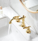 GobekUsa Gold Brass Widespread Bathroom Faucet - Antique Sink Faucets 3 Hole