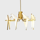 GobekUsa Love Bird Chandelier Lighting - White Gold Designer Lustre for Dining Room