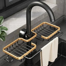 GobekUsa Adjustable Kitchen Sink Rack with Soap Dish and Hooks