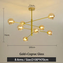 GobekUsa Black/Gold G9 LED Chandelier for Living Room Bedroom Modern Pendant Lighting