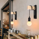 GobekUsa Industrial Pulley Wall Light - Retro Loft Sconce Fixture for Home, Cafe, Bar