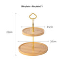 GobekUsa Bamboo Fruit Cake Stand Set Wood Tableware Snack Dessert Candy Plate