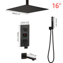 GobekUsa Black Digital Shower Faucet, Matte Black Finish, Thermostatic Temperature Display