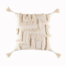 GobekUsa Beige Tassels Cushion Cover, Handmade Square Home Decoration for Living Room