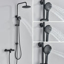 GobekUsa Black Thermostatic Shower Faucet Set Chrome Wall Mount Rainfall Mixer Tap