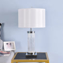 GobekUsa Glass Crystal Cylinder Table Lamp White Black Lampshade LED Desk Bedside Lamp