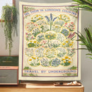 GobekUsa Botanical Wildflower Tapestry Wall Hanging Floral Print Identification Chart Wall Art
