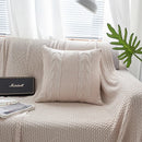 GobekUsa Double Cable Knit Cushion Cover in 5 Soft Colors, 45cm x 45cm