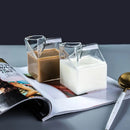 GobekUsa Creative Milk Box Glass Cup - 250ml | Cute Transparent Drinkware for Juice and Coffee