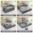 Convertible Sleeper Sofa Bed with Velvet Upholstery & Iron Frame