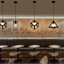 GobekUsa Industrial Nordic Cage Pendant Light, Black Iron Retro Loft Hanging Lamp
