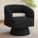 Swivel Barrel Accent Chair — Oversized Velvet, Waterproof Finish