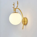 GobekUsa Glass Shade Gold Wall Lamp for Bedroom Loft Design, Up Down Iron LED Wall Lights