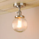 GobekUsa Glass Globe Semi Flush Mount Ceiling Light Fixture