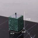 GobekUsa Dark Green Marble Bathroom Set - Nordic Light Luxury Tray Toothbrush Holder Soap Dispenser Kit