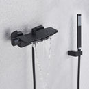 GobekUsa Dual Handle Waterfall Shower Bathtub Mixer Tap with Handshower