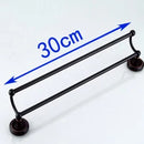 GobekUsa Antique Black Brass Double Towel Bar 30-60cm - YT-12298-H