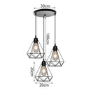 GobekUsa Iron 3-Light Chandelier Pendant for Living Room Kitchen Restaurant