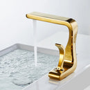 GobekUsa Gold & White Basin Faucet: Modern Brass Mixer Tap for Bathroom Sink
