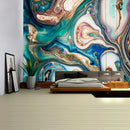 GobekUsa Boho Marble Abstract Tapestry: Gold Foil Colorful Wall Hanging Art
