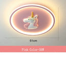 GobekUsa Cartoon Kids Ceiling Lights Remote Control Chandelier 56W Blue Pink 220V