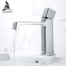 GobekUsa Black Brass Basin Faucet Hot Cold Water Mixer Chrome Finish