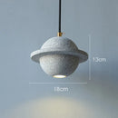 GobekUsa Cement Planet Pendant Light for Bar and Bedside, Creative Personality Single Head Lamp