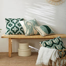 GobekUsa Blue Tufted Geometric Boho Style Cushion Cover 45x45cm for Home Decor
