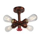 GobekUsa Industrial Brass Ceiling Chandelier with Edison Bulbs