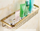 GobekUsa Gold Brass Bathroom Shelf with Soap Holder 30cm/45cm