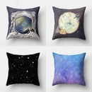 GobekUsa Cartoon Planet Astronaut Moon Rocket Pillow Case 45x45cm Square Cushion Cover