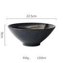 GobekUsa Black Ceramic Sushi Plate and Rice Bowl Set